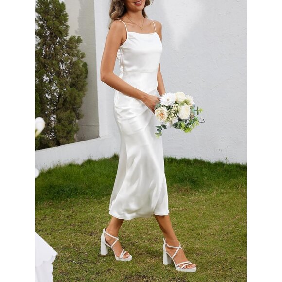 Women's White-Suede Sandal Stylish Comfortable Chunky Blocked Strappy Heel Shoe - Picture 3 of 5